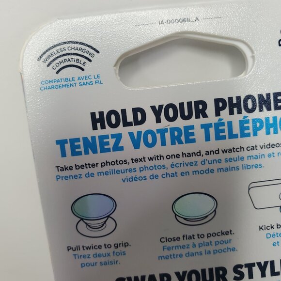 New Pop Socket Phone Grip and Stand With Swappable Top Pull Twice to Grip - Picture 2 of 7